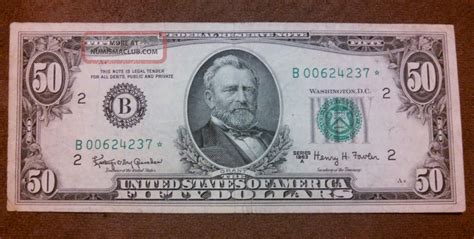 Rare 1963a Star Note $50 Dollar Bill Old Paper Money, Us Currency, Low ...