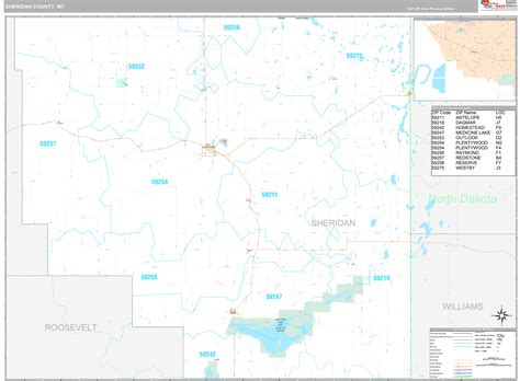 Sheridan County, MT Wall Map Premium Style by MarketMAPS