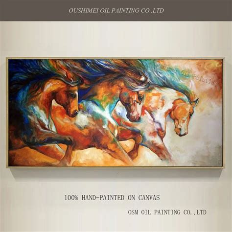 Expert Artist Handmade High Quality Abstract Horse Oil Painting on ...