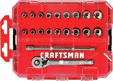 CRAFTSMAN Socket Set, SAE/ Metric, 1/4" Drive, 20Piece (CMMT12008 ...