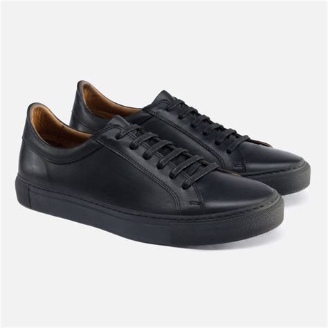 *SECONDS* Low Top Sneakers - All Black Leather – Beckett Simonon