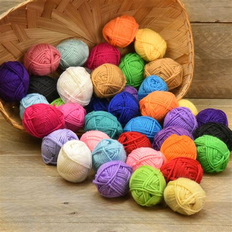 Acrylic Yarn Skeins Assorted Colors Huge Mixed Wool Balls Soft Lot of ...