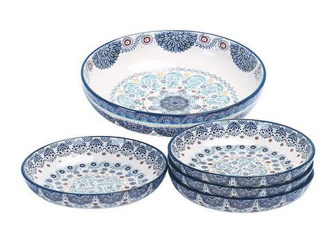 Bico Blue Talavera Ceramic Pasta Bowl, Set Of 5 | Dixie Chik Cooks