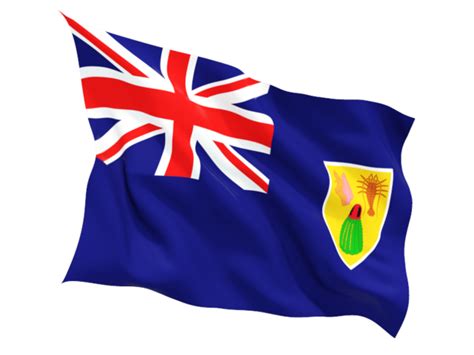 Fluttering flag. Illustration of flag of Turks and Caicos Islands