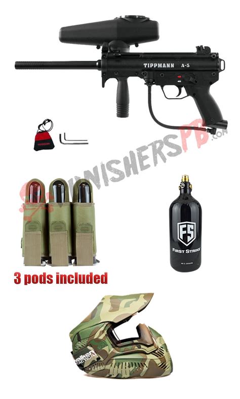 Tippmann Mechanical A5 Complete Paintball Gun Package