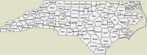 Map of North Carolina Counties - Free Printable Maps