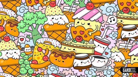 Kawaii Food - Cute Kawaii Food Doodles HD wallpaper | Pxfuel