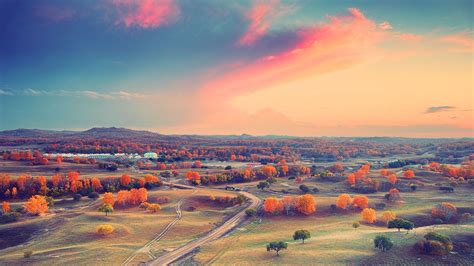 Autumn Sunset Desktop Wallpaper