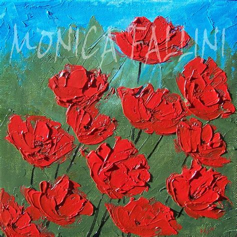 Monica Fallini daily paintings: Red poppies oil painting - January 7th.