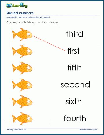 Ordinal Numbers Examples