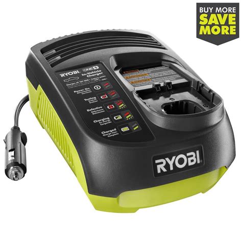 RYOBI 18-Volt ONE+ In-Vehicle Dual Chemistry Charger for use with 12V ...