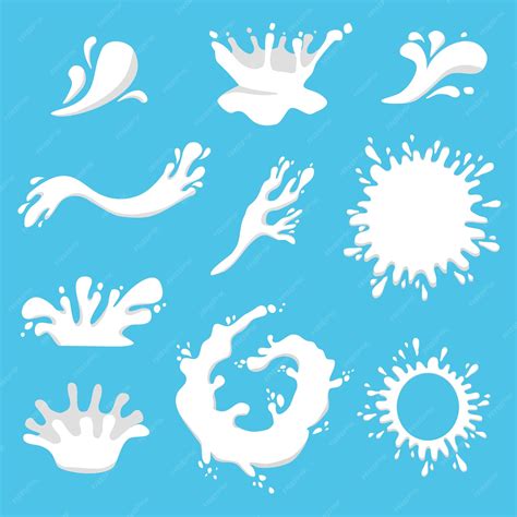 Premium Vector | Set of Milk Splash Vector Illustration