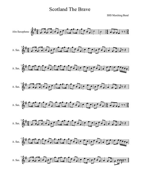 Scotland The Brave Sheet music for Saxophone alto (Solo) | Musescore.com