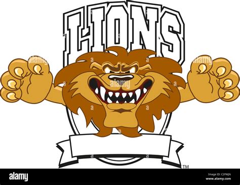 Lion School Mascot Logo Stock Photo - Alamy