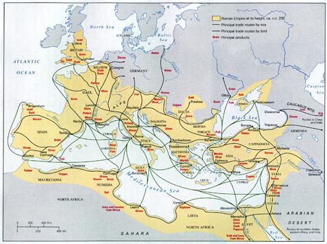 Roman trade routes and principal products in each region - Vivid Maps