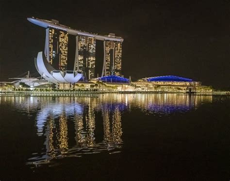 Singapore, July 24, 2022 - Marina Bay Sands Hotel at Night Stock Photo ...