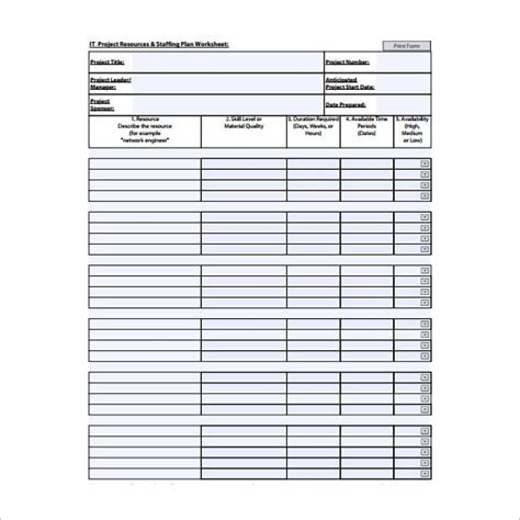 Staffing Plan Template Free - Printable Templates