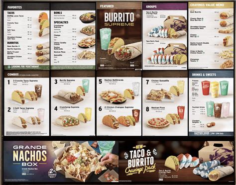 Taco Bell Menu Nutrition Chart | Besto Blog