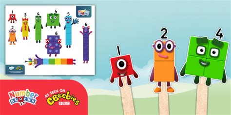 FREE Numberblocks: 1-10 Stick Puppets