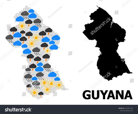 Climate Mosaic Vector Map Guyana Geographic Stock Vector (Royalty Free ...