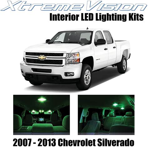 XtremeVision Interior LED for Chevy Silverado 2007-2013 12 pcs Green ...