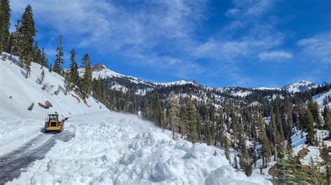 Crews clear wall of snow at Lassen Volcanic National Park to make way ...