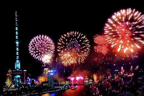 Shanghai Fireworks. Chinese New Year