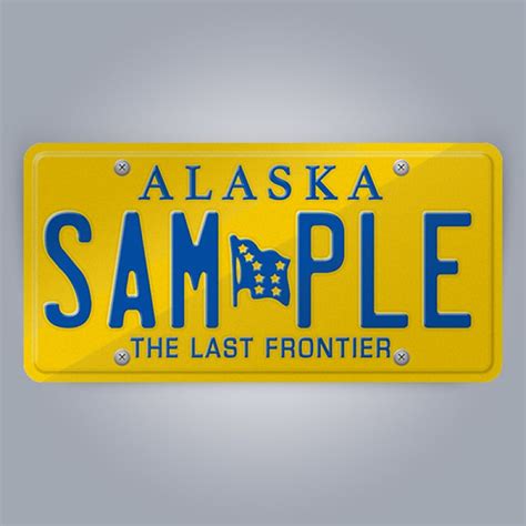 Alaska License Plate Replica, reflective