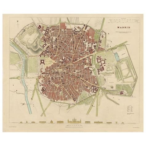 Antique Map of the City of Madrid 'Spain' by Henshall, 1831 at 1stDibs ...