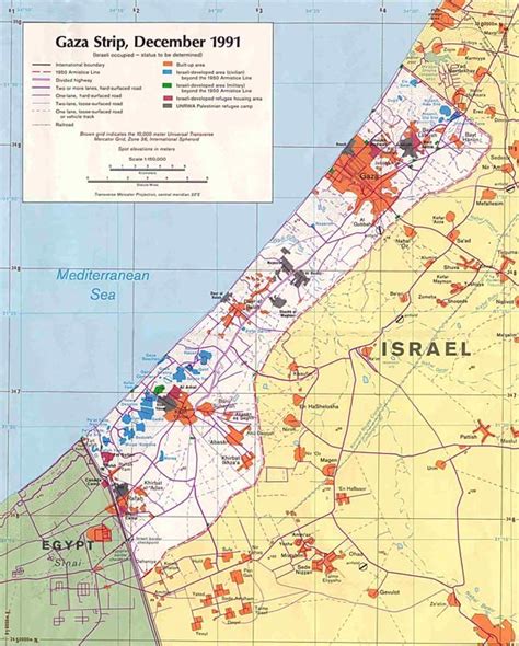 Detailed road map of Gaza Strip. Gaza Strip detailed road map | Vidiani ...