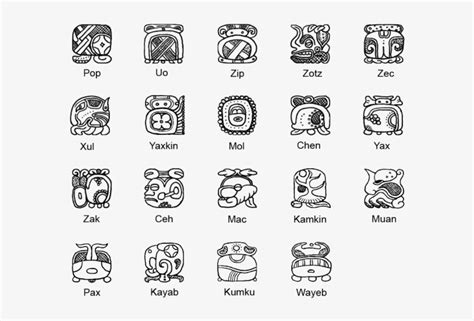 Drawn Calendar Mayan - Mayan Symbols - 640x480 PNG Download - PNGkit