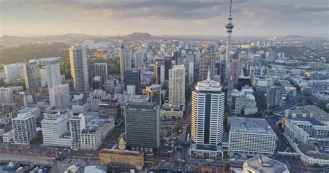 aerial view auckland city skyline new Stock Footage Video (100% Royalty ...