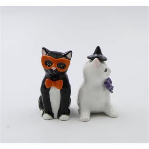 Ceramic Black White Cat Costumes Salt Pepper Shakers Kitchen Decor Gift ...