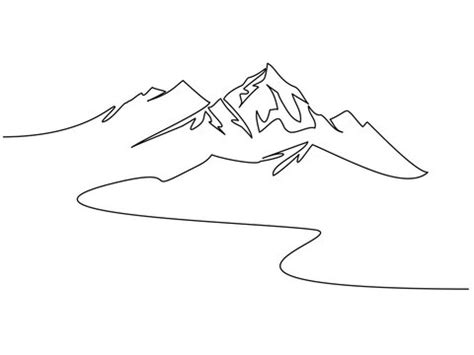 Mountain Line Drawing Clip Art