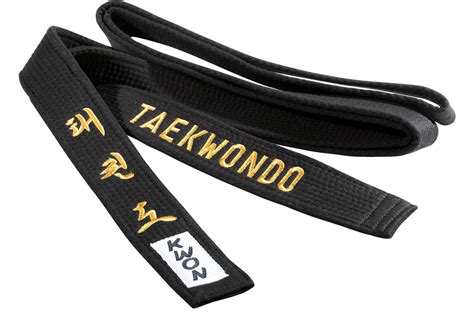 Black Belt (4 & 5cm width) - Embroidered Taekwondo - DragonSports.eu