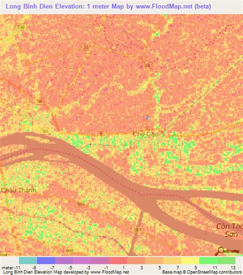 Elevation of Long Binh Dien,Vietnam Elevation Map, Topography, Contour