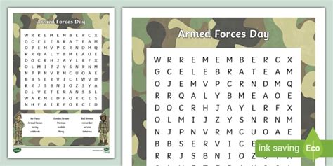 Armed Forces Day Word Search (Teacher-Made) - Twinkl