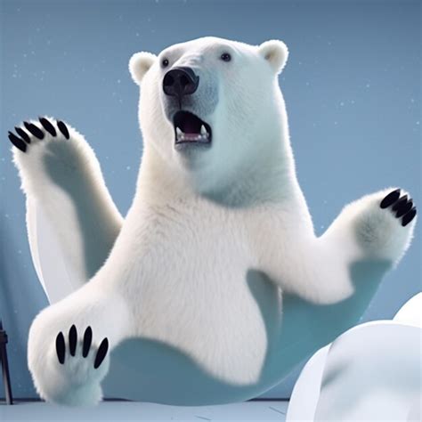 Premium AI Image | A polar bear is in front of a large iceberg.