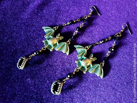 Gothic Vampire Bat Bite Earrings