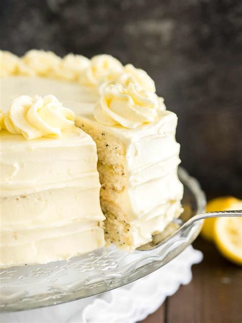 Lemon Poppy Seed Cake Recipe with Lemon Curd Frosting