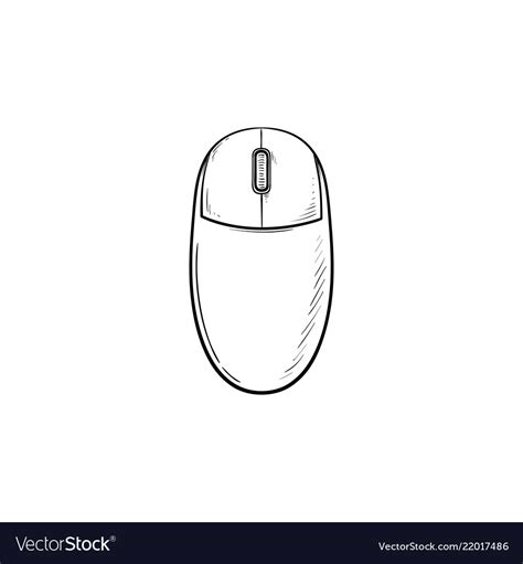 Computer mouse hand drawn outline doodle icon Vector Image