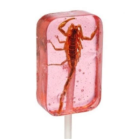 Scorpion Lollipop Candy - Fear Factor - Real Insect Gag Gift Strawberry ...