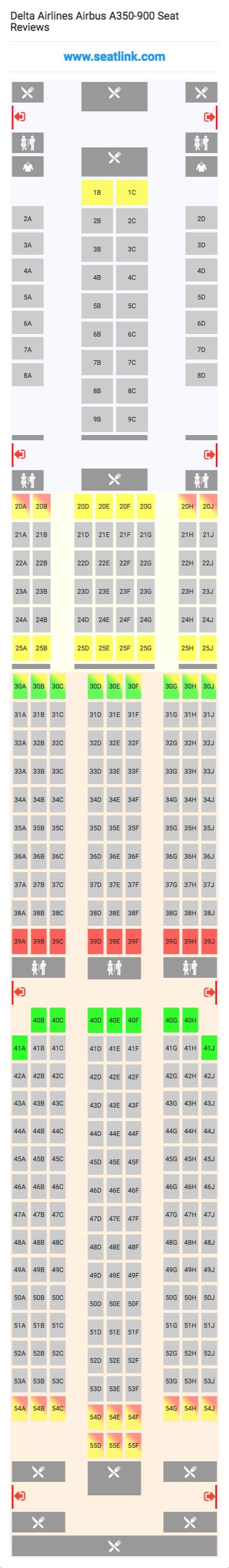 Delta Airlines Airbus A350-900 Seating Chart - Updated May 2022 - SeatLink