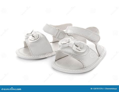 Pair of Cute Baby Sandals Decorated with Bows Stock Photo - Image of ...