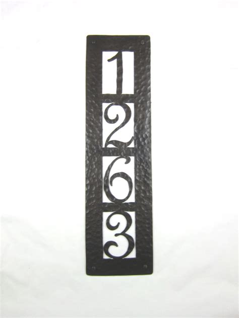 Rustic Custom Hammered Wrought Iron Address Plaque Vertical - Etsy