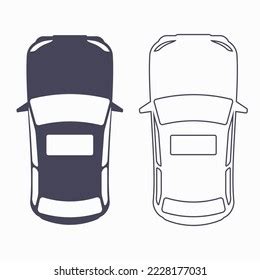 Hatchback Passenger Car Top View Silhouette Stock Illustration ...