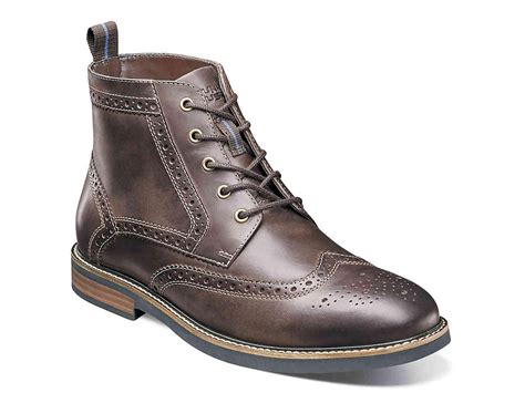 Nunn Bush Leather Odell Wingtip Chukka Boots in Dark Brown (Brown) for ...