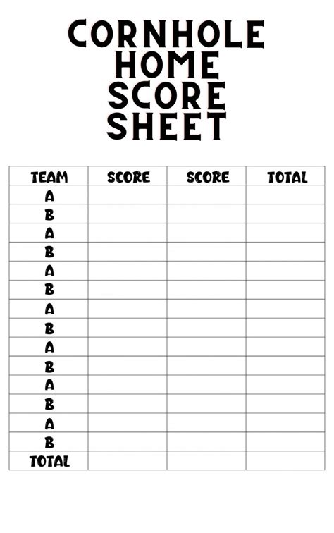 Printable Cornhole Scoresheets - Cornhole Boss