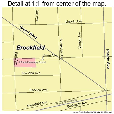 Brookfield Illinois Street Map 1708576