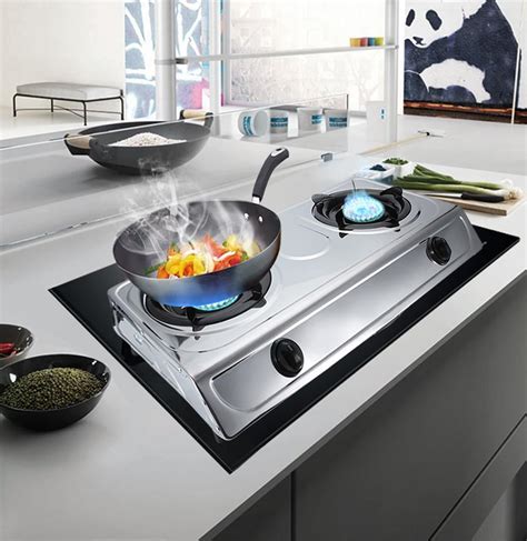 YLSHRF 1Pc Stainless Steel Double Burner Dual Gas Stove Home Kitchen ...